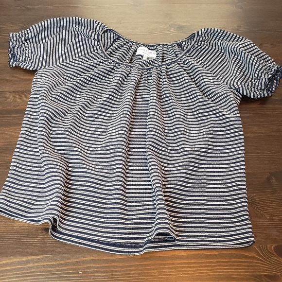 Madewell texture and thread black&white blouse XS